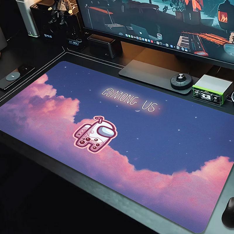 Among Us Large Size Mouse Pad Large Gaming Table Cushion Non-slip Laptop Tablet Big Mousepad XXL Mat Mini PC Playmat With Lock Edge