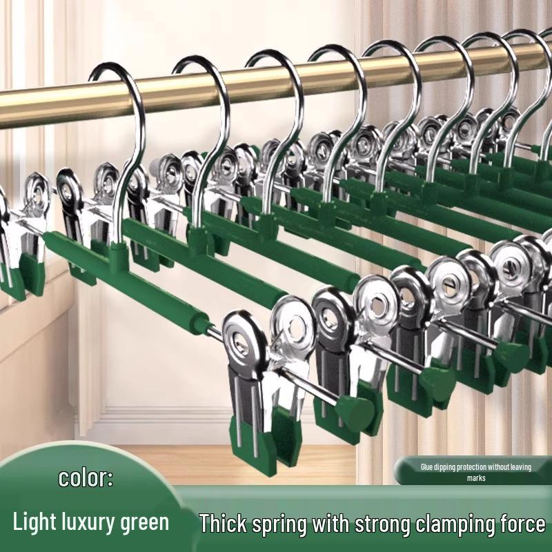 Non-Slip, Non-Marking Stainless Steel Pants & Skirt Clips for Household Wardrobe Storage and Drying.