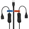 USB 2.0 Y Splitter Adapter Cord Wire With 2 Female Port And Switching Controller Button For Device Power Management