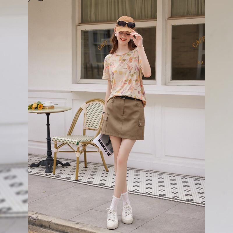 Bailuyu Retro Floral Print Short Sleeve T-Shirt