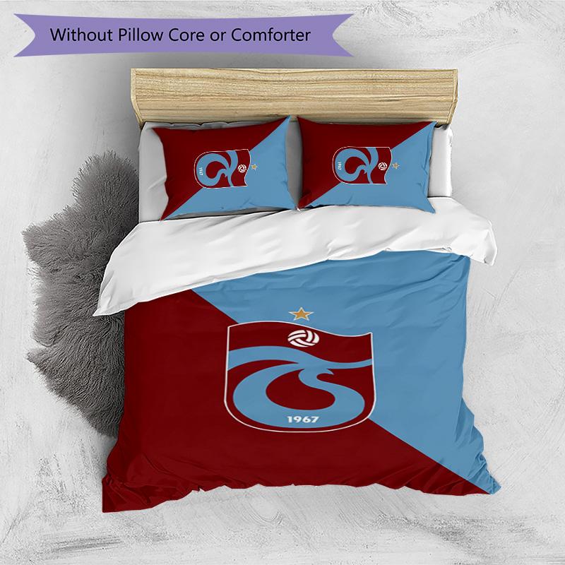 Set Lenzuola Trabzonspor FC Stampato 3 Pezzi Copripiumino Traspirante con Federe Biancheria da Letto Decorativa per Camera da Letto Casa