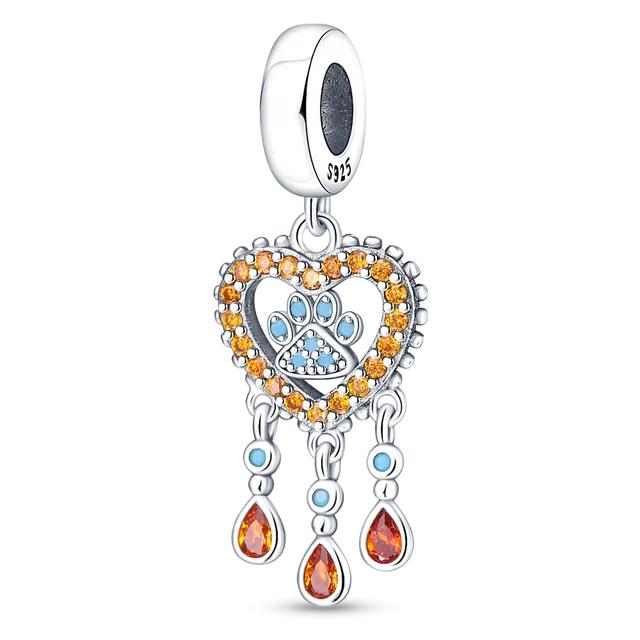 Neue 925 Sterling Silber Blau Murano Bead Stiefmütterchen Blume Baumeln Charme Fit Marke Armband Und Halskette