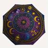 Astrological Wheel of the Zodiac: Celestial Symbols and Constellations Umbrella, Cute Umbrella with Cute Design, Portable 3-Fold Compact Umbrella for