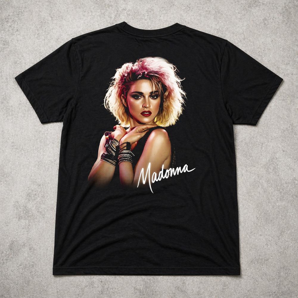 Madonna T Shirt Retro Pop Icon Portrait Tee Adults Kids Black Gift Fan 2XL