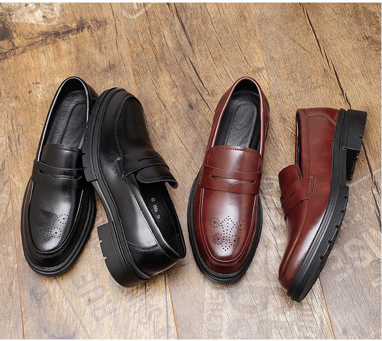 Men's New Style Perforated Leather Loafers: British Business Casual Slip-On Shoes