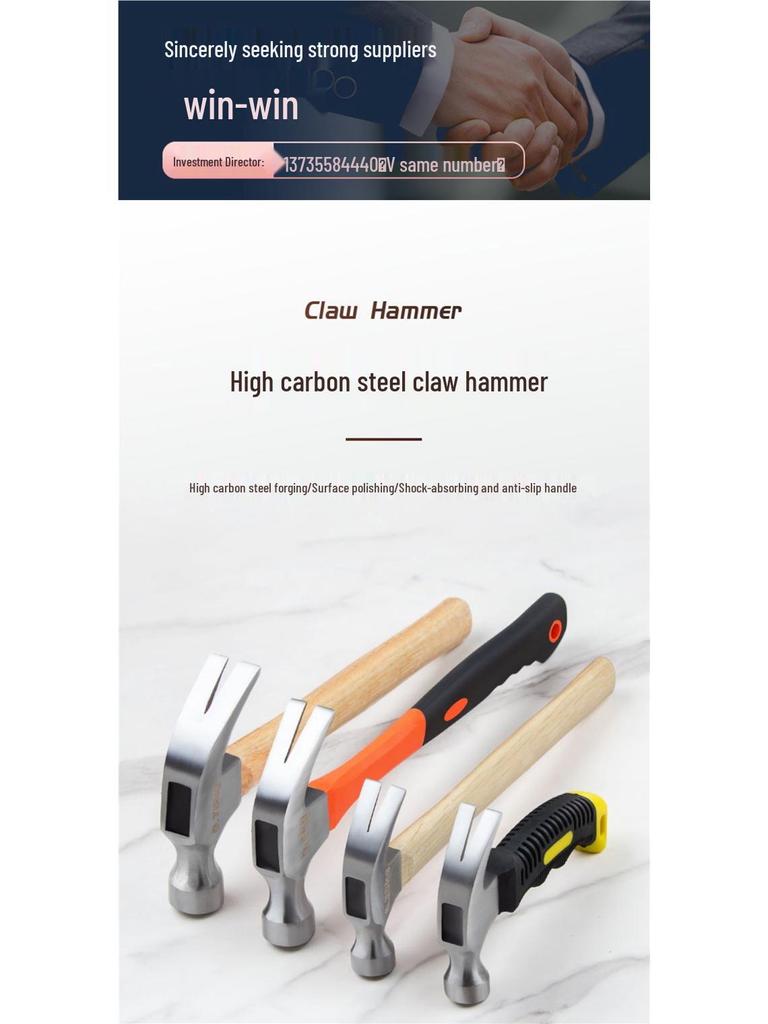 Jednoczęściowy młotek elektryka ze stalowym rogiem barana, Mini młotek domowy do gwoździ do obróbki drewna