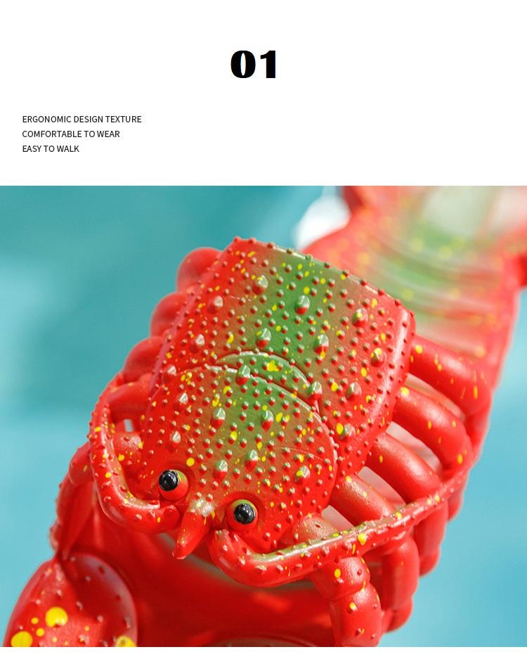 New Novelty Slippers Lobster Men's Summer Painted Slide Shoes Unisex Beach Slippers Large Size Sandals Funny Crawfish Flip Flop