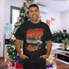Camiseta de Algodón Unisex con Gráfico de Coche Muscle de Carreras Americano Vintage