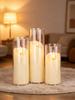 Glass-Covered LED Flameless Candles with Wavy Top Set