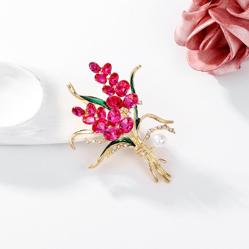 Wheat Ear Brooch Pin Crystal Rhinestone Flower Brooches Wedding Jewelry Gifts