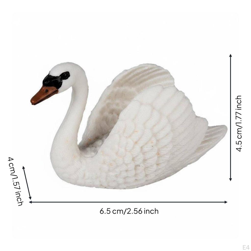 Realistic Goose Model HandPainted White Figurine for Kids, Farm Playset, School Project, Cake