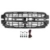 Black Front Bumper Grille Grill Fit Ford F150 2024+ With LED