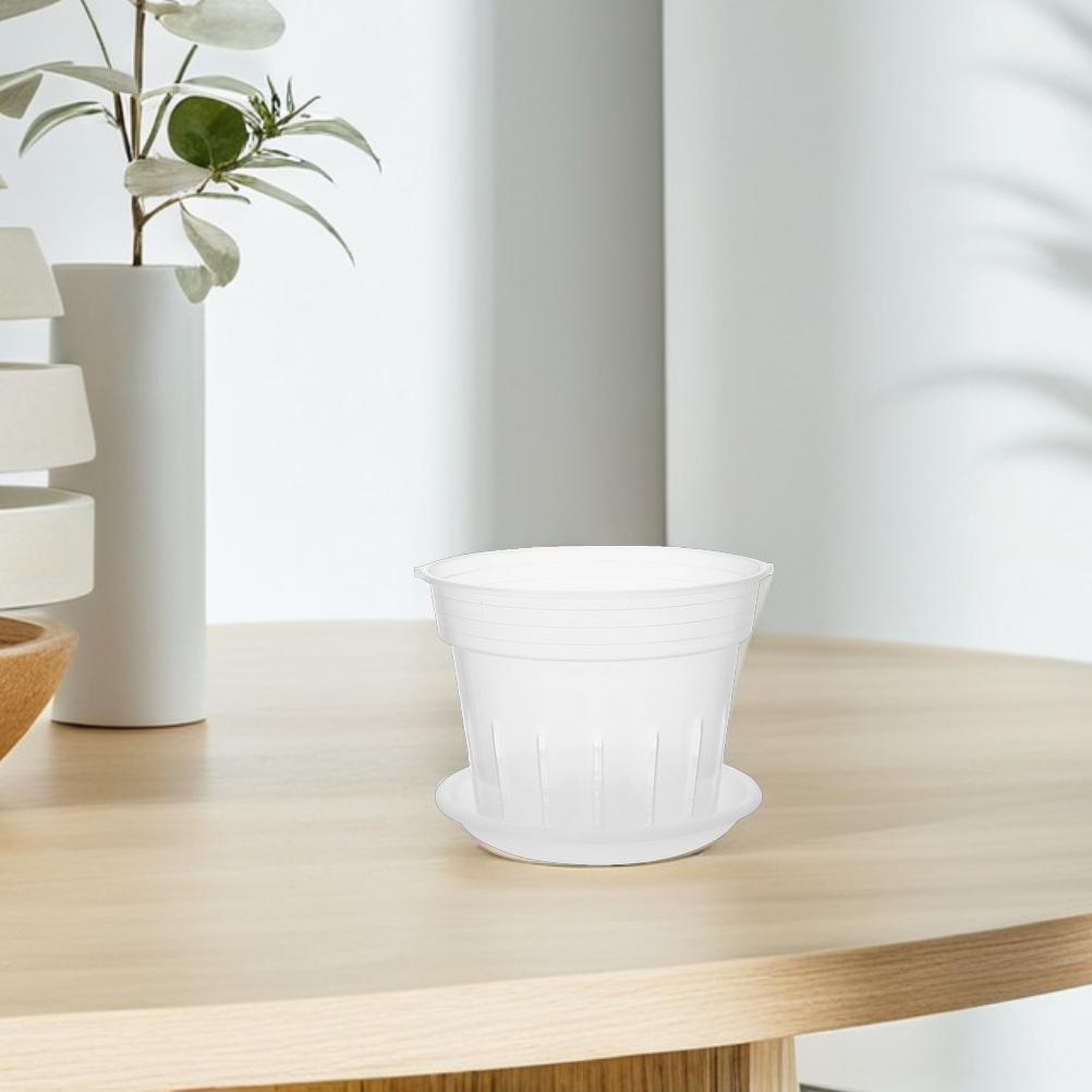 3Pcs Butterfly Orchid Plant Pots Transparent Slotted Design for Root Aeration Healthy Growth Clear Plastic Nursery Flower