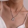Women Fashion Lock Pendant Choker Necklace Geometric Chain Necklace Girls Jewelry Accessories Gift