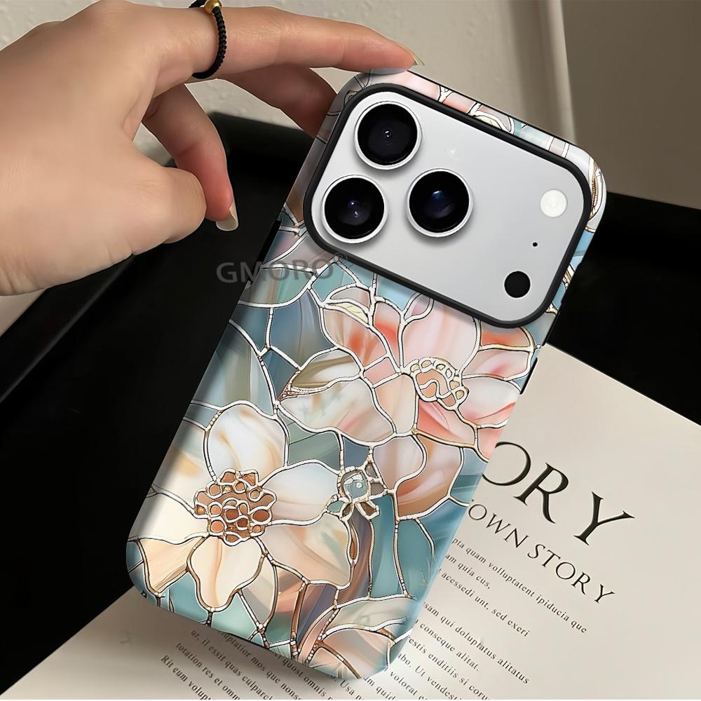 TK explosive glazed apple mobile phone case 17 advanced sense iphone16 all-inclusive large hole film shell 15PC hard case