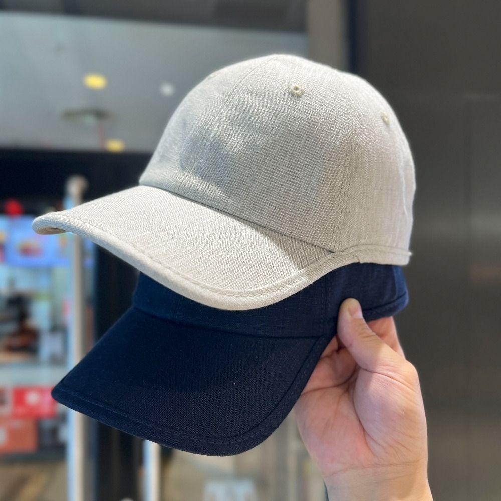 Lightweight Linen Baseball Cap Cozy Fit Outdoor Sun Hat Breathable Sun Visor Hat Casual Daily Wear