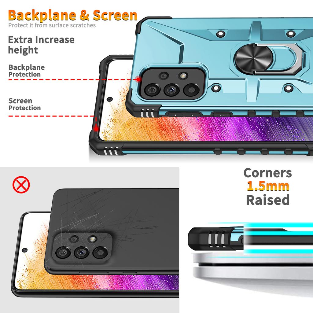 Obrót o 360° magnetyczny metalowy stojak na telefon etui na Samsung Galaxy S24 S23 S22 S21 A73 A54 A53 A52S A34 A33 A32 odporny na wstrząsy pokrowiec pancerny