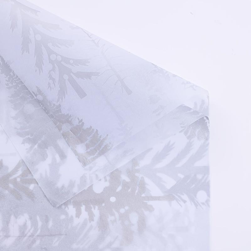 

40 листов, 19,69x13,78 дюйма - Подарочная упаковочная бумага с принтом лесных деревьев, узорная тишью бумага для Рождества, свадеб, цветочных букетов и обложки книг серебряный