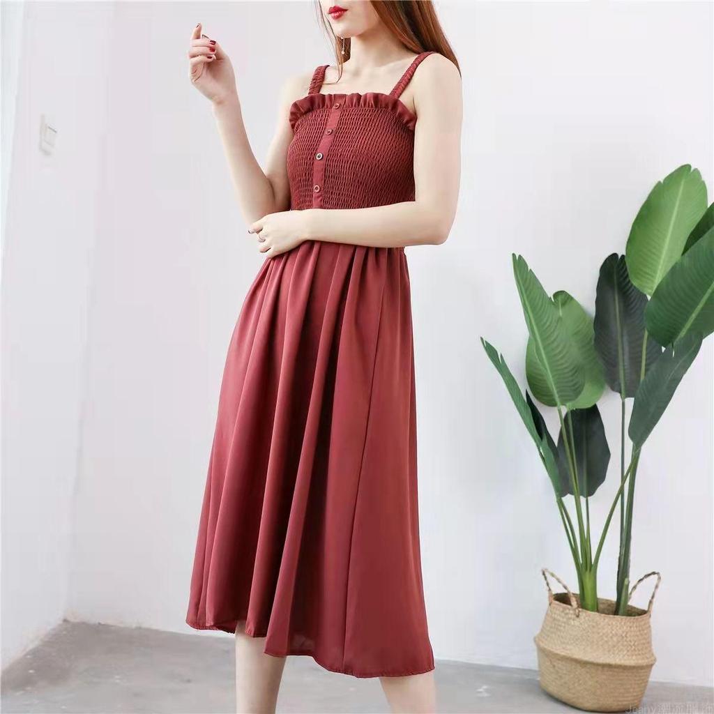2026 Women's Plus Size Slimming Fairy Camisole Slip Dress with Pleated Hem for Summer