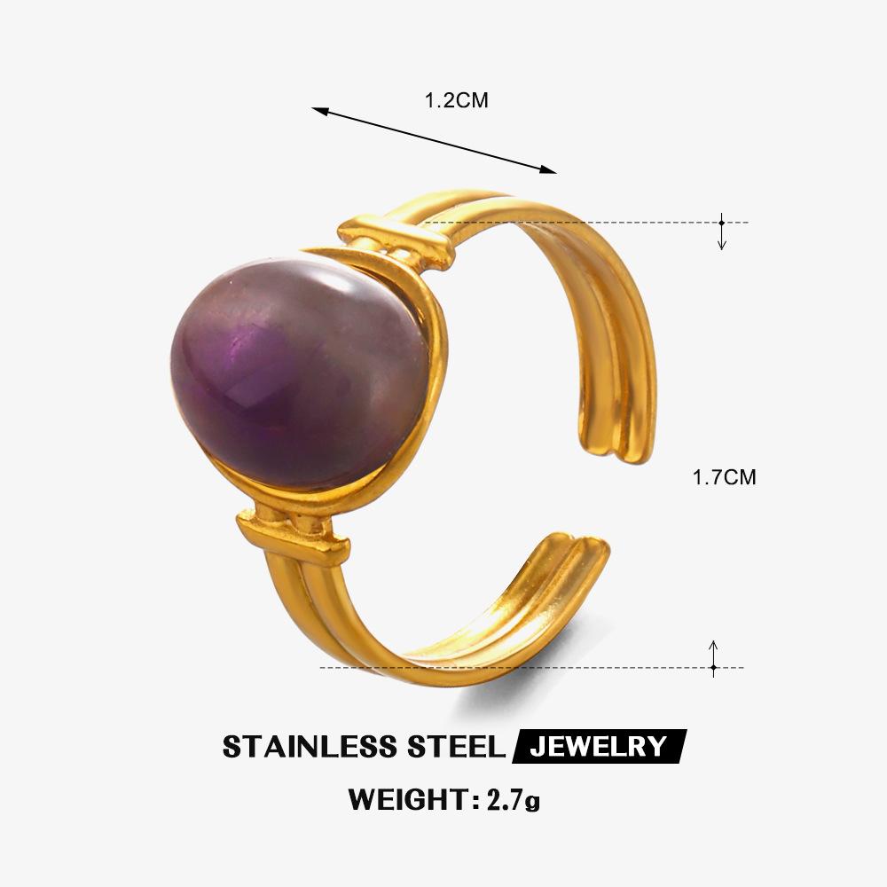 Anelli in Acciaio Inossidabile con Pietre Ovali Verdi per Donne Uomini Stile Europa e America Anelli Aperti Impermeabili Accessori Gioielli per Banchetti