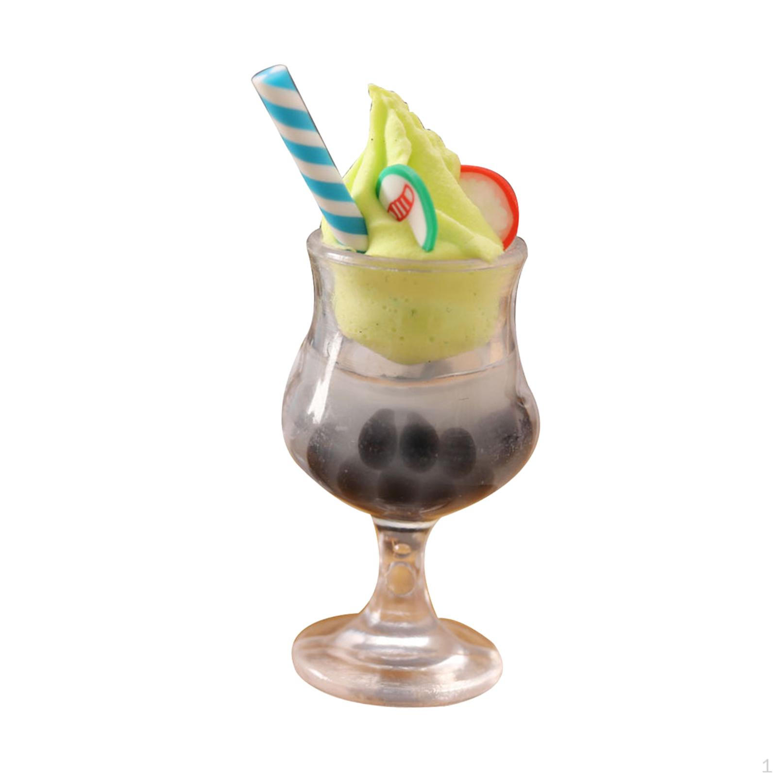 

Dollhouse Drinks Miniature Ice Creams Pretend Play Toy Tiny Food Drink Fake Cream зелёный