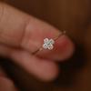 925 Silver Plated18K Gold Inlaid Zirconia Flower Ring for Women Exquisite Sweet Wedding Party Jewelry Accessories