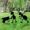 Paletto Decorativo per Giardino Formica Metallica Segno Topo con Forbici Segno Sagoma Formica Nera con Paletto per Decorazione Giardino Cortile Prato