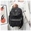 Schoolbag Middle school student schoolbag women's large-capacity new fashion retro denim highlight backpack Japanese leisure travel backpack