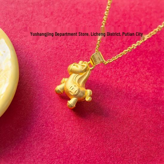 Elegant Zodiac Horse Necklace for Women – High-End Chinese Style Collarbone Accessory