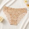 Women Seamless Thin Low Waist Leopard Print Ladies Briefs Underwear Set