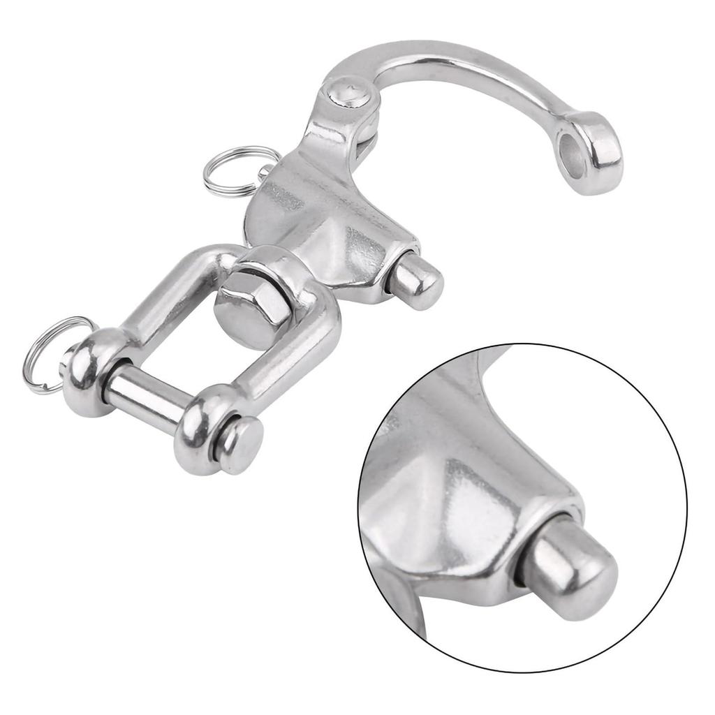 Stainless Steel Buckle Hook Spring Shackle for Marine Yachts Water Sports Use with Antirust Properties Secure Attachment