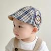 Stylish Unisex Plaid Beret for Infants & Toddlers - Versatile Korean Spring Hat 2026