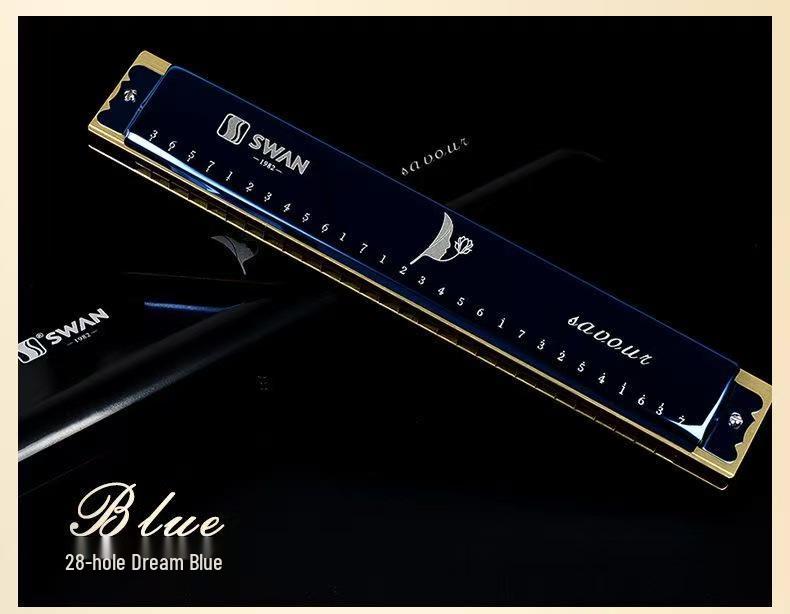 Swan 24-Hole Double Reed Harmonica - C Key for Beginners, Children, and Students
