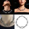 Edgy Thorn Detail Alloy Punk Necklace Retro Collarbone Chain Jewelry For Women Concerts Date Nights Everyday Fashion Accessory