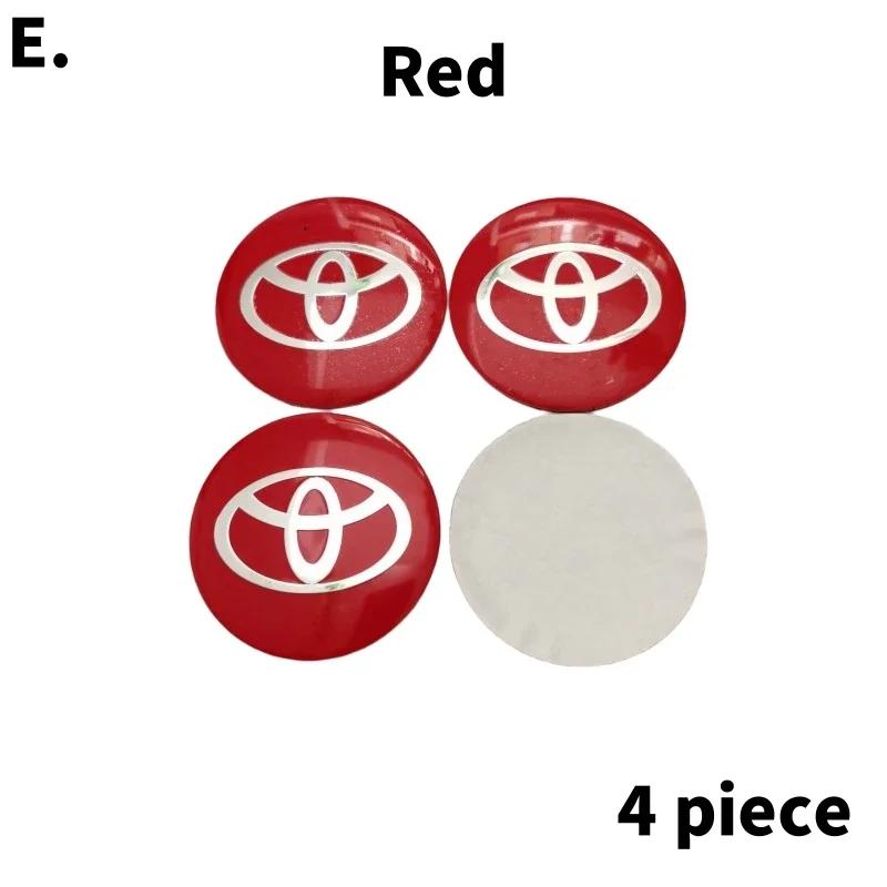4pcs 56mm Aluminum Alloy logo Wheel Center Hub Cap Badge sticker For Toyota Prado Rav4 Yaris Hilux Prius Corolla Camry Accessory