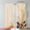 2pcs 2D flat printing Christmas Party Curtains Christmas Holly Berries Sprigs Digital Printed Polyester Drapes Party & Holiday