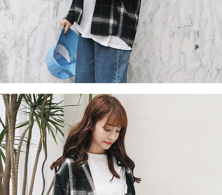 Women's Korean Style Plaid Long Sleeve Shirt, 2023 Chic Loose Fit, Versatile Student Fashion, Hong Kong Spring/Autumn Top.