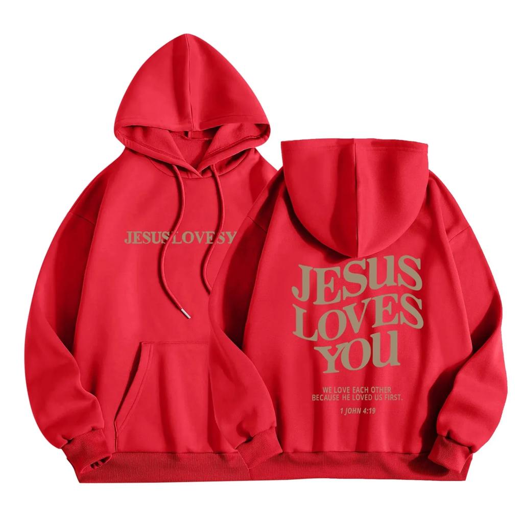 Jesus Print Pullover Hoodies Damen Hoodie Herbst Herren Streetwear Sweatshirt Unisex Kapuzenoberteile Kapuzenkleidung