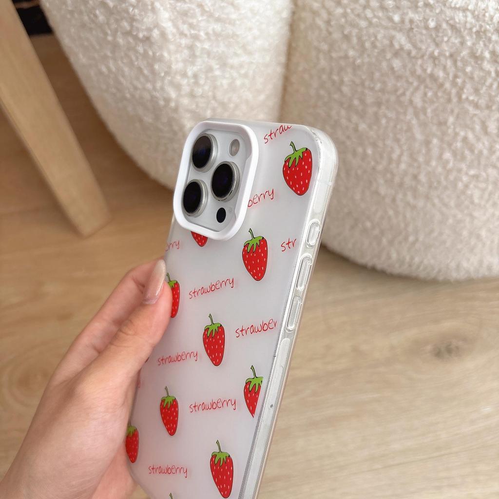 Strawberry iPhone Case: Compatible with Apple 16 Pro Max, iPhone 15, 14/13, and 17P, featuring a full-screen design.