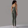 Women's Yoga Jumpsuit Ribbed One Piece Tank Tops Rompers Sleeveless Exercise Jumpsuits Bodysuit