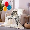 White Tiger Art Throw Blanket Chinese Zodiac Design for Living Room Decor Gift for Him OrientalStyle