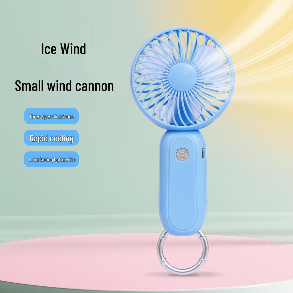 Portable USB Mini Handheld Fan with Lanyard - Silent for Indoor/Outdoor Use