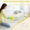 PVC Foldable Baby Bath Portable Bathtub Large Toddler Bathtub with Drain Valve Space Saving and Robust Paddling Pool for Home