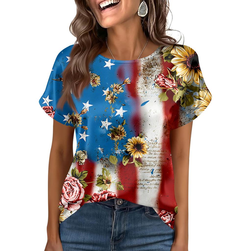 Damska Modna Casualowa Vintage Bluzka z Nadrukiem