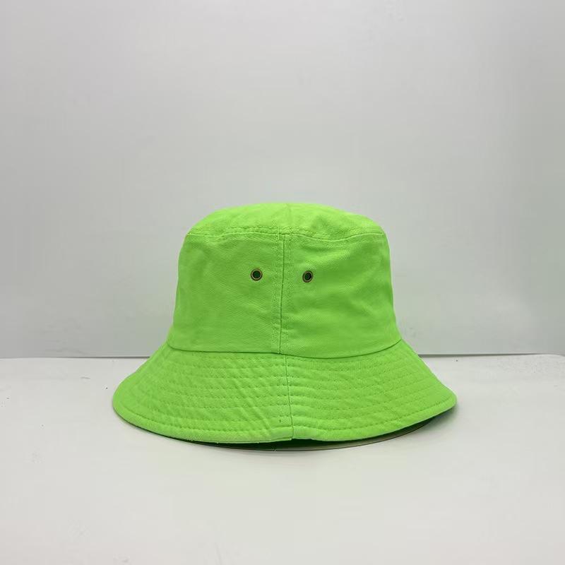 Fluorescent Green Bucket Hat Four Seasons Candy Color Personalized Street Dance Fashion Style Women's and Men's Fisherman Hat