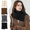 Fake Collar Soft Knitted Turtleneck Pullover Shawl Solid Color Buttons Closure Women Warm High Collar Neck Warmer
