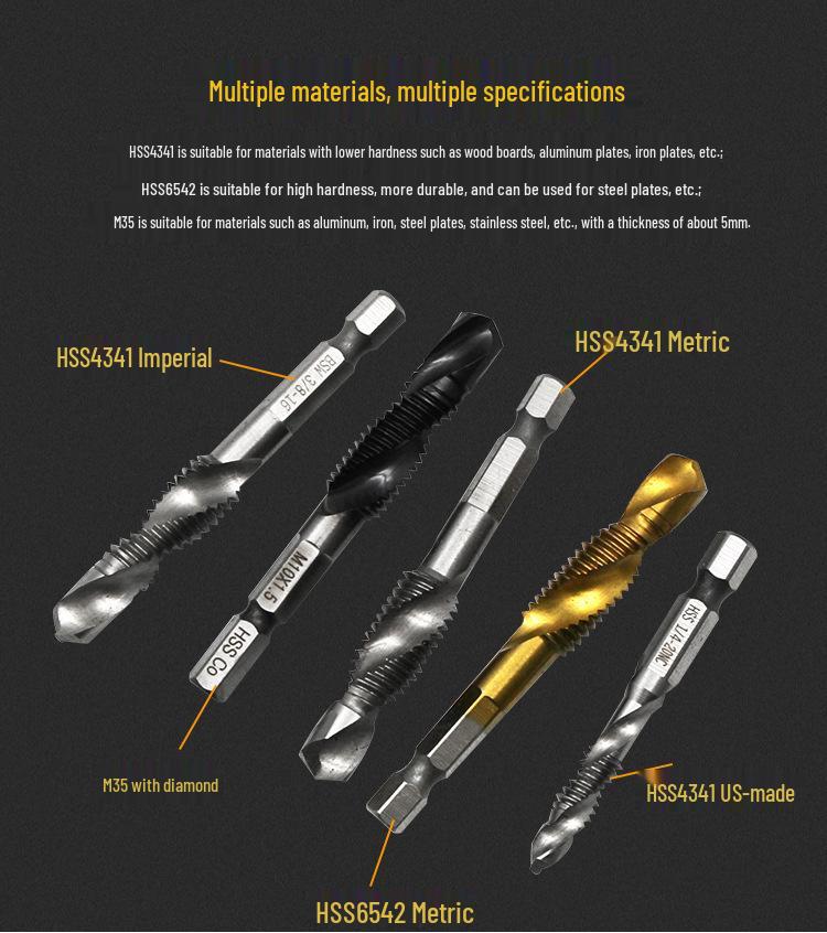 4341-6542 Series Taper Tap: High-Speed Steel Spiral Tap for Hole Opening, Chamfering, and Tapping.