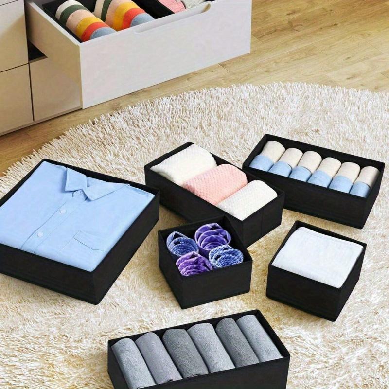 Foldable Fabric Storage Box, Wardrobe, Dressing Table, Drawer Organizer, Fabric Basket, Box Container, Baby Clothes Divider, Underwear, Bra, Socks