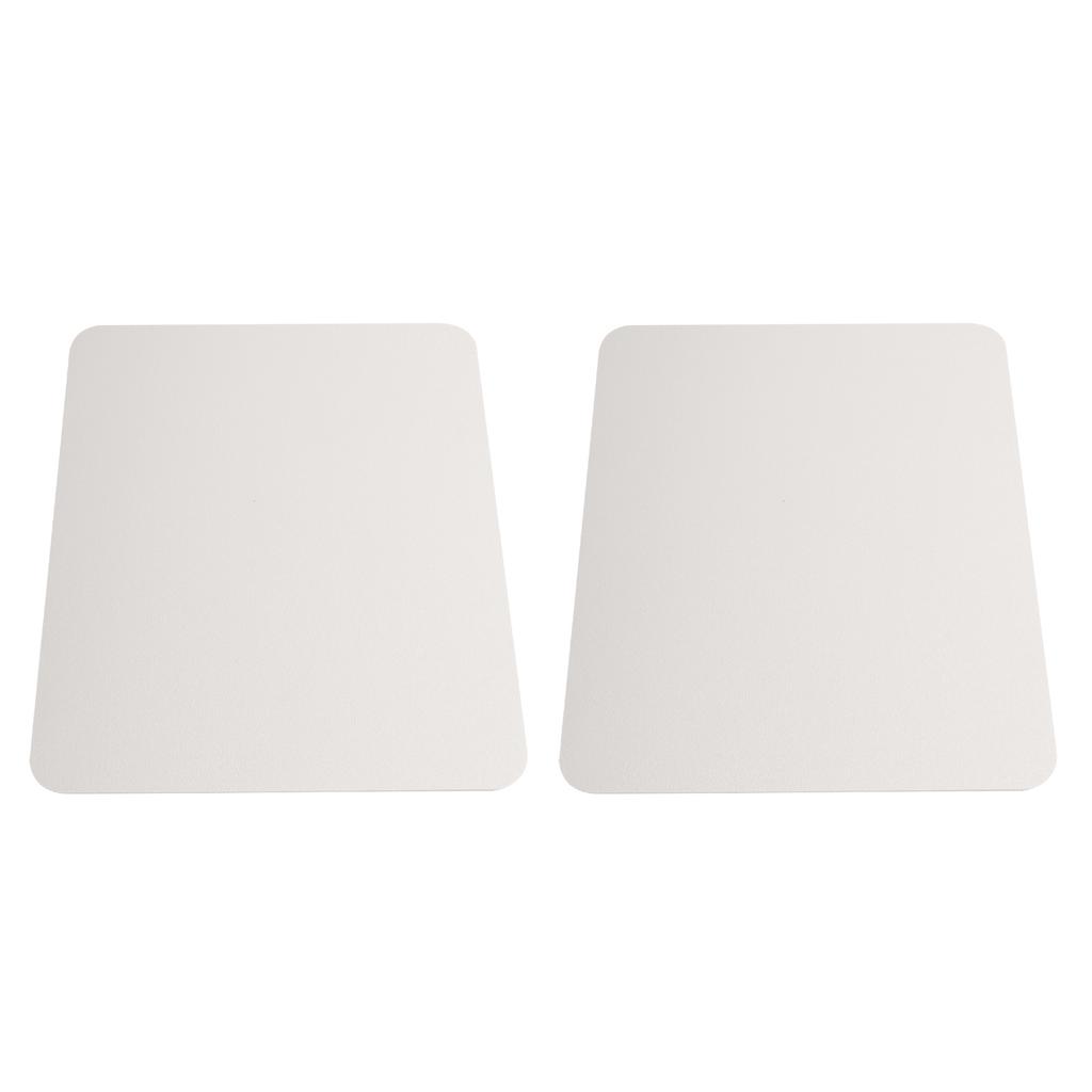 2Pcs Mouse Pad 2-Side PVC Leather Waterproof Desk Mat Office Home Mice Protector 27x21cm(Creamy