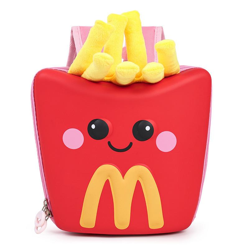 Kids School Lightweight Bag With Cartoon French Fry Design For Early Education